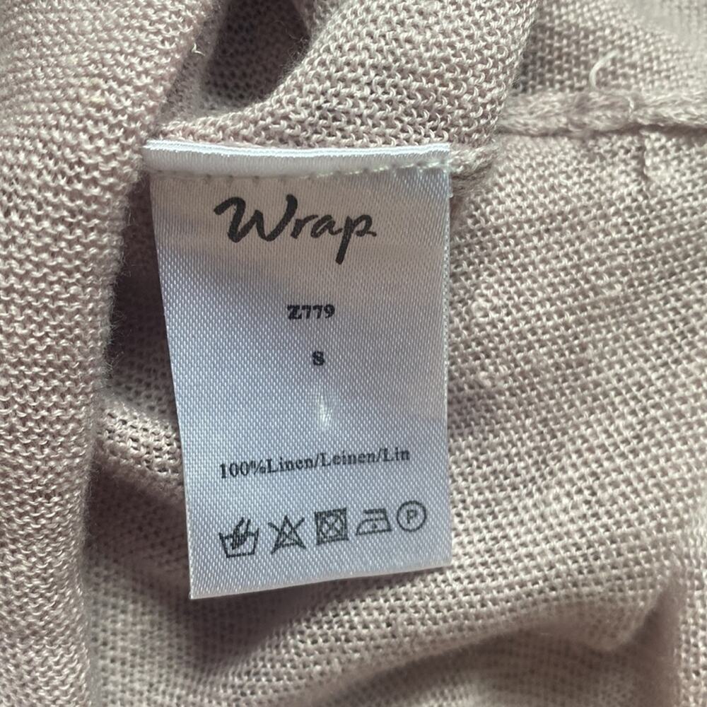 Wrap London 100% Linen Draped Surplice Sweater Women’s Size Small Blush Pink - Picture 6 of 6